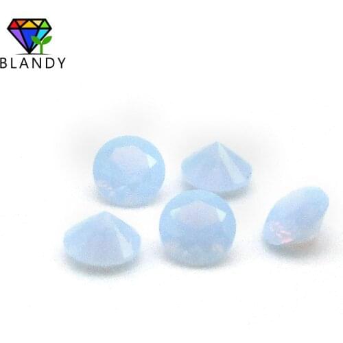 Wholesale Price 1000pcs/lot 5A 0.9-3.0mm Round Cut Opal Blue Nano Stone Wax Setting Synthetic Blue Opal Nano Gems For Jewelry