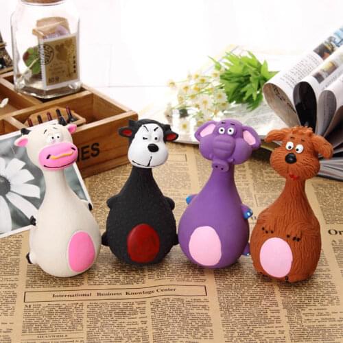 Durable Cute Cartoon Animal 1 Pcs Latex Pet Supplies Bite Resistant Chew Toys Squeaky Toy Pet Toys