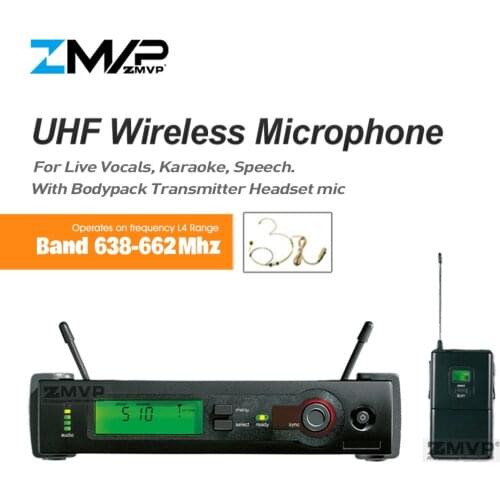 UHF Professional SLX14 Wireless Performance Microphone System With SLX Bodypack Transmitter Headset Condenser Mic 638-662Mhz