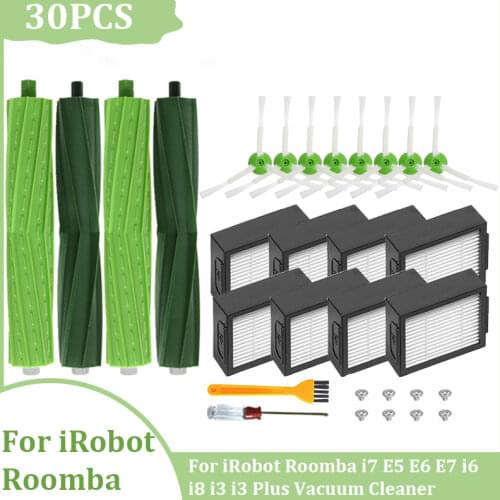 Roller Brush Filter Dust Bag Side Brush for iRobot Roomba i7 i7+ E5 E6 E7 i6 i8 i3 i3 Plus Vacuum Cleaner Accessories