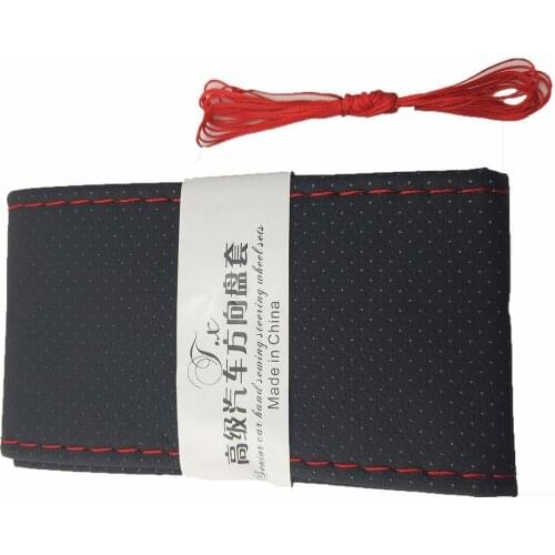 DIY Texture Soft Auto Car Steering Wheel Cover With Needles And Thread Artificial Leather Car Styling Covers Suite Hot