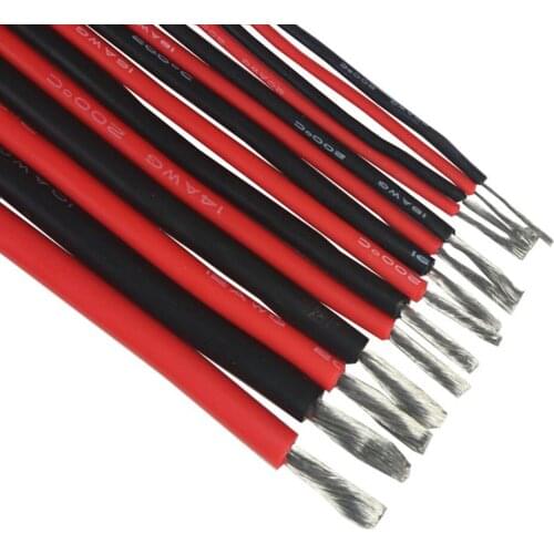 10 AWG 2 meter/lot Red or Black,10# AWG,200 degrees CelsiuHigh temperature resistant silicone wire,DIY Battery Electronic Wire