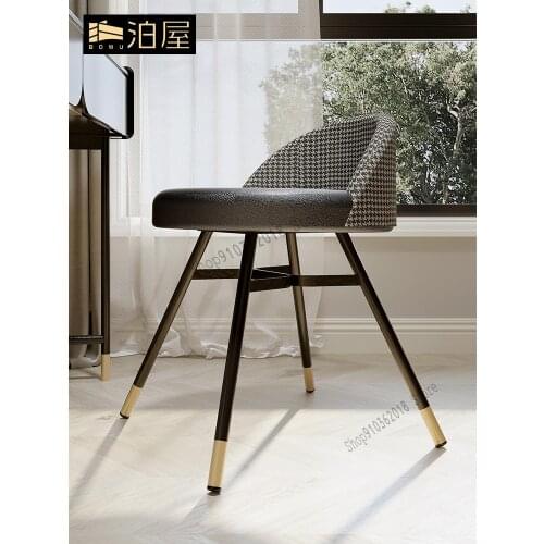 Makeup Stool Net Red Modern Minimalist Bedroom Backrest Girl Princess Makeup Chair Light Luxury Dressing Stool Ins Nordic