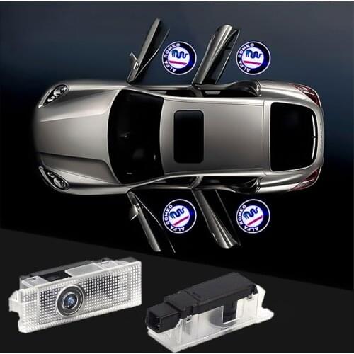 FOR Alfa Romeo LED Car Door Welcome Light Logo Projector Giulia Giulietta Mito Stelvio Brera 147 156 159 car-styling