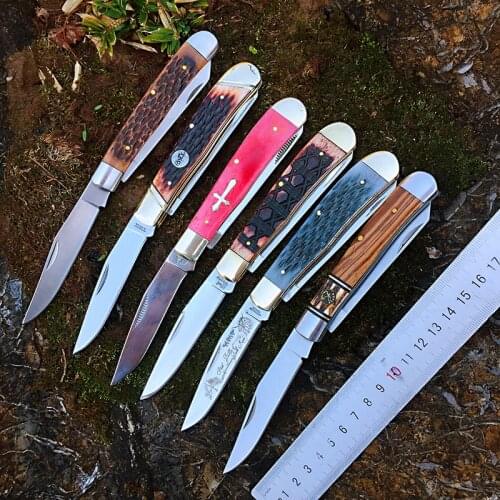 [WATCHMAN W023] Slip Joint multi-blade Pocket knife modern traditional folding knives folder bone material collection