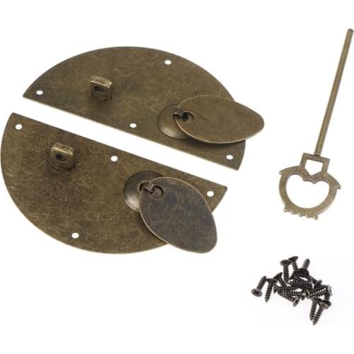 1PCS Chinese Style Iron Door Knocking Knocker Furniture Hardware Pull Vintage Lock Catch For Cabinet Cupboard Drawer