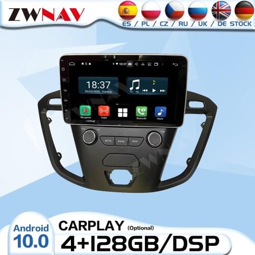 128G 2 Din Carplay Android 10 Radio Receiver For Ford Transit Custom 2016 Car Audio Stereo Video Player GPS Multimedia Head Unit