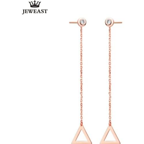 18K Pure Gold Earring Real AU 750 Solid Gold Earrings Nice Triangle Upscale Trendy Classic Party Fine Jewelry Hot Sell New 2020