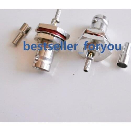 1X BNC female nut bulkhead crimp window RG174 RG316 LMR100 Cable RF connector