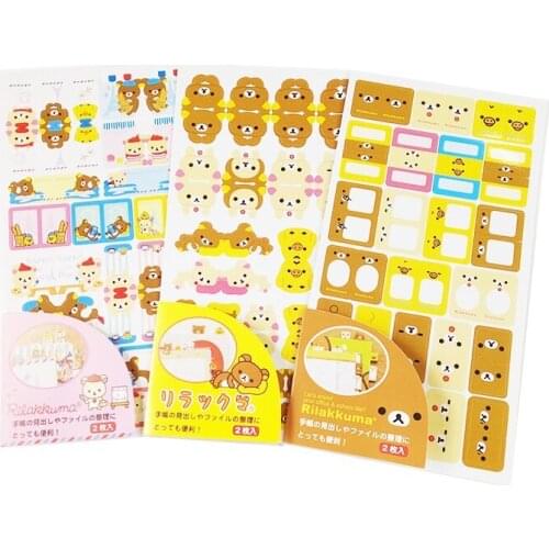 2 Sheet/pack Mini Cute Kawaii Cartoon Bear Sticky Notes Memo Notebook Paper Stickers Decoration School Office Supplies