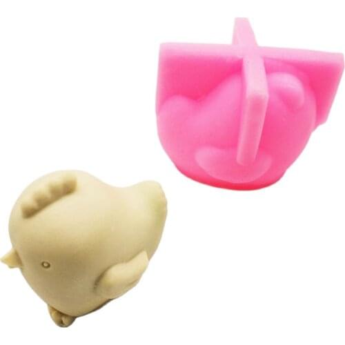 3d Animal Cute Chick Shape Silicone Mold Fondant Cake Chocolate Mold Decorating Birthday Cake DIY Sugar Craft Mould k990