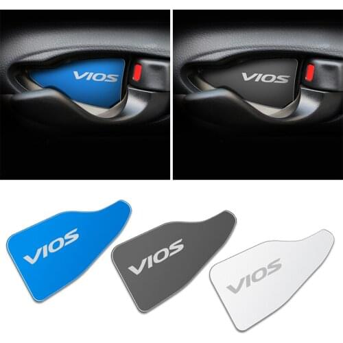 4pcs stainless steel car interior door handle ornament sticker for Toyota Vios Accessories Car Styling