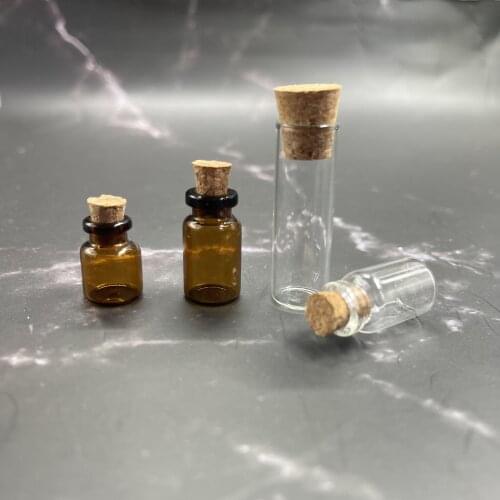 800pcs 0.5/1ml Mini Glass Wishing Bottle Cork Stopper Empty Sample Jars DIY Pendants Storage Vial Wedding Home Decor Supplies