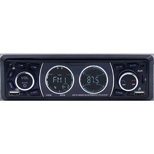 Car Stereo Audio In-Dash MP3 Radio Player Support USB/TF/AUX/FM Receiver Bluetooth 1-Din with Wireless Remote Controller 2018