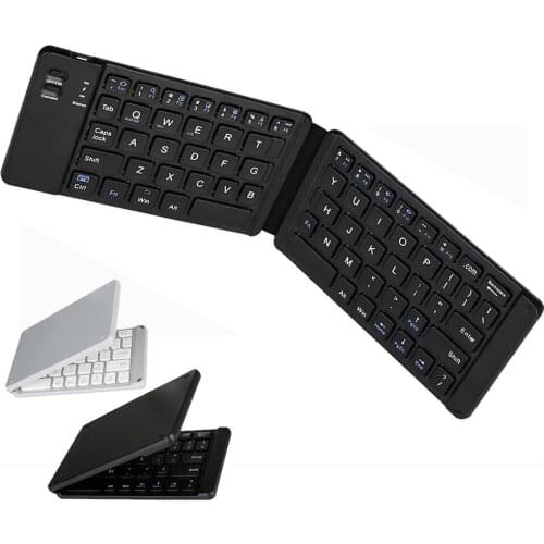 SeenDa Mini Wireless Bluetooth Foldable Keyboard Portable Folding Bluetooth Keyboard for iPad Tablet SmartPhone Slient Click