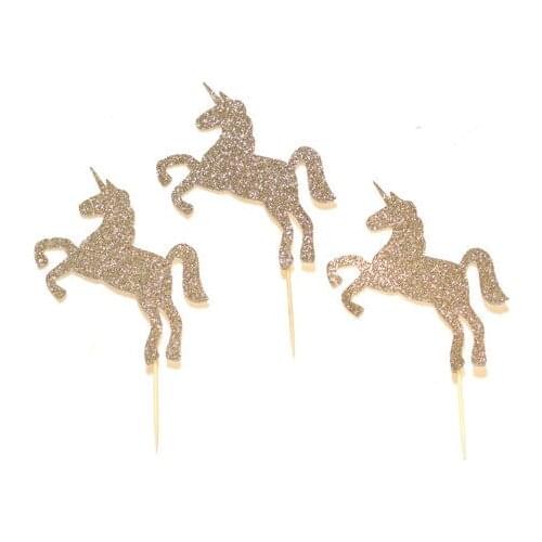 Glitter Unicorn wedding cupcake toppers birthday Appetizer Picks toothpick Bridal baby shower Bachelorette party decorations