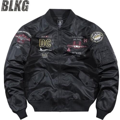 Spring Autumn New Air Force MA 1 Pilot Bomber Jacket Mens Military Aircraft Embroidery Baseball Jacket Uniform Tooling Jacket