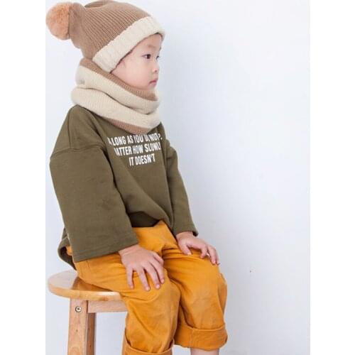 Childrens knit hat with ball candy color wool cap cute head cap autumn and winter comfortable high quality bouncy warm hat
