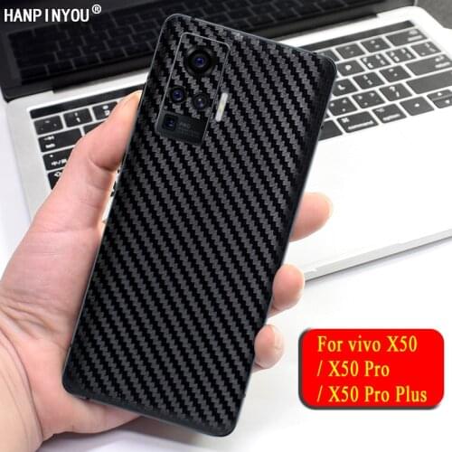 For vivo X50 Pro Plus New Back Rear Cover Decal Skin 3D Carbon Fiber Phone Protective Sticker Film Guard (Not a Case)