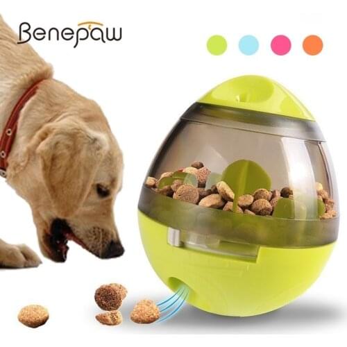 Benepaw Interactive Toy Dog Treat Dispensing Smart IQ Toy Leakage Food Ball Small Medium Large Pet Puppy Play Game 4 Colors 2019