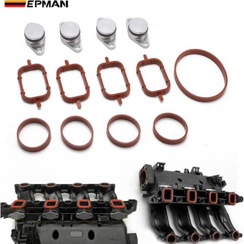EPMAN 4 x 22mm Aluminium Swirl Flap Removal Repair Kit W Gaskets For BMW E46 E39 E90 E39 / E60 / E61 Intake Manifold TKYD82K