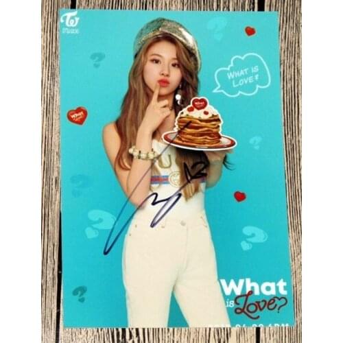 Hand signed TWICE Son Chae Youn autographed photo what is love 6 inches freeshipping 032018A