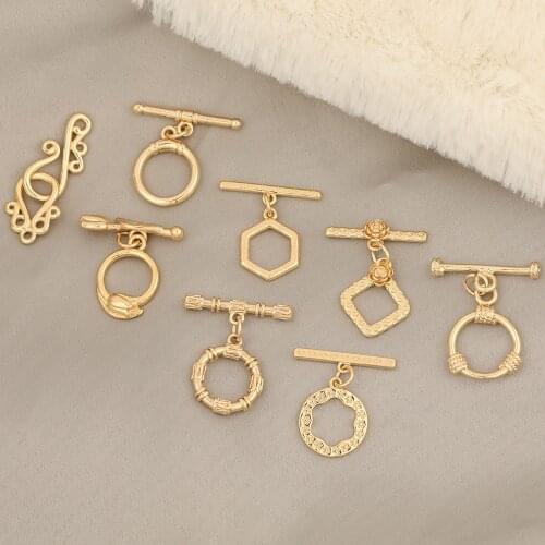 HAOSAW 4Set Jewelry Accessories/Hand Made/Genuine Gold Plating/Toggles/DIY Making/Connectors/OT Clasps/Necklace & Bracelet Parts