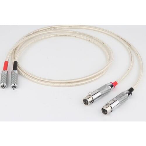 Hi-end OFC silver plated RCA to XLR male/female interconnect cable hifi audio carbon fiber connector extension cord