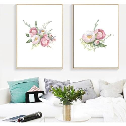Flowers Canvas Painting Family Quote Art Picture Modern Floral Print And Poster For Girls' Bedroom Home Decor HD2961