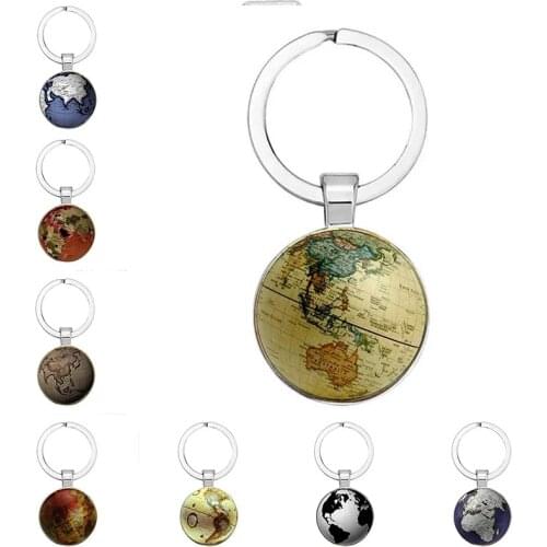 2021 Earth Travel Keychain Pendant Earth Personality Commemorative Keyring Gift for Travel Lovers