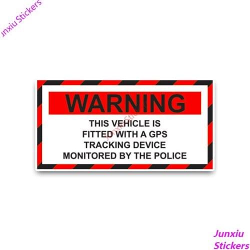 Creative Car Sticker Red Warning GPS Tracking Fitted and Monitored By Police Car Styling Decal Accessories Vinyl PVC 12cm*6cm
