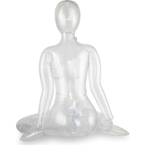 80CM Transparent whole body Inflatable female mannequin toroso Inflatable shooting mode maniqui for cloth Headless doll C784