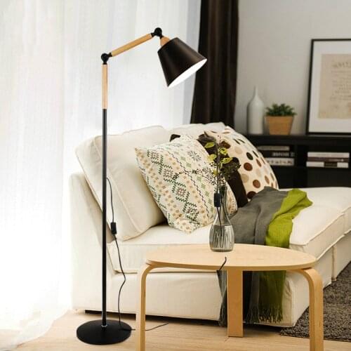 Metal Floor Light Nordic Style Floor Lamp Simple E27 Black or White Reading Light Hotel Room Lighting WF1113