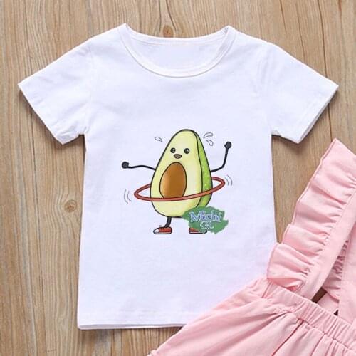 Cute Korean Design Kids Tshirt Vogue Boys Tops Short Sleeve Girls T Shirts Pretty Avocado Casual Pineapple Aesthetic Funny Print