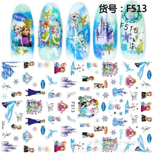 Cute cartoon style adhesive 3d Nail Stickers decal Nail Art Decoration for Fake nails Accessories Supplies tools