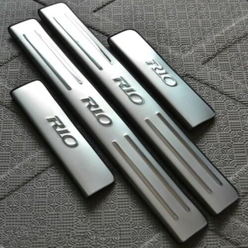 Stainless steel scuff plate door sill 4pcs/set car accessories For KIA RIO k2 sedan hatchback 2010 2011 2012 2013 2014