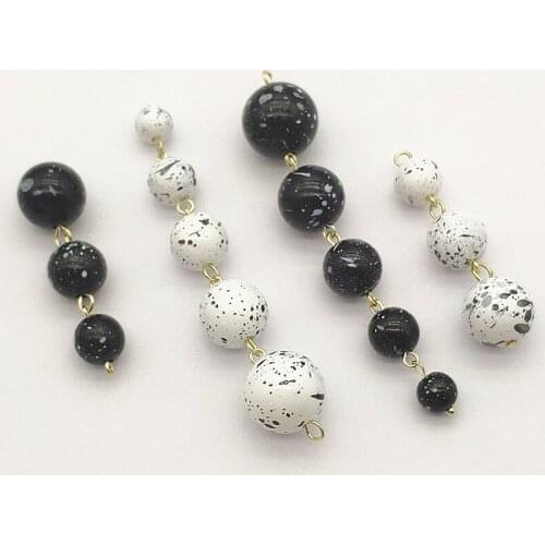 New arrival! 50pcs Imitation pearl inkjet Charm/Connectors for Earring Necklace DIY Parts,Jewelry Findings & Components