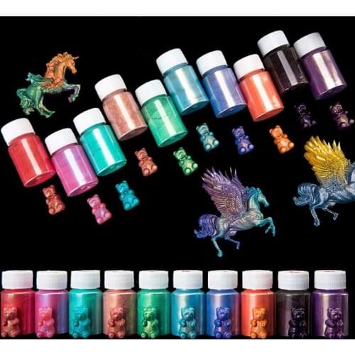 6 Color Cosmetic Grade Resin Powder Natural Mica Mineral Pearlescent Pigment Soap Makeup Colorant Dye Jewelry Making