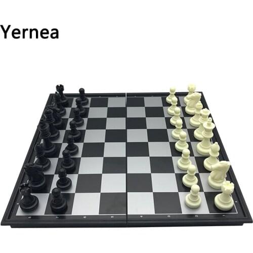 Yernea New Chess Game And Checkers Backgammon Folding Magnetic Entertainment Strengthening Large Checkers Magnetic Chess Set