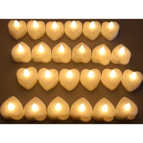 Flameless Heart Shape LED Candles Tea Light Creative Warm Ambiance Bright Battery Operated Tealights Candles Party Decor 40%OFF