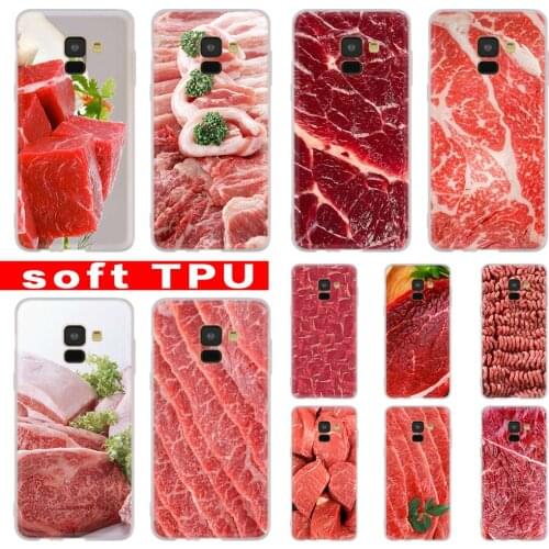 Raw meat on white plate Case For Samsung Galaxy A12/A20/A51/A70/A20s/A21s/A32/A50/A50s/A42/A52/A72 5G A8 A7 A6 2018 Cover