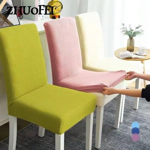 Solid Color Thicken Elastic Seat Covers Home Decor Dinner Chair Covers Colorful Stretch Chair Slipcover for Furniture Protector