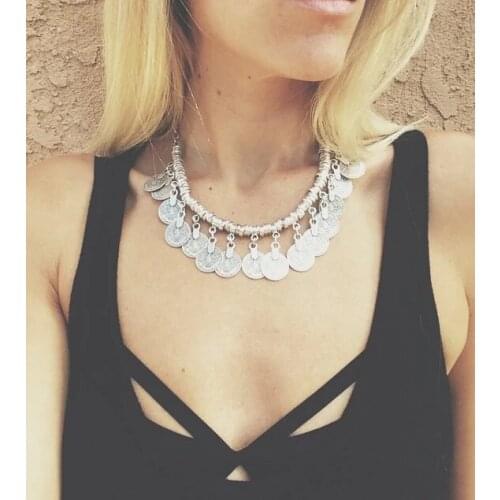 Vintage Boho Coin tassel Necklace for Women African Statement TibetanTassel Necklaces & Pendants Bohemia Maxi Jewelry Women