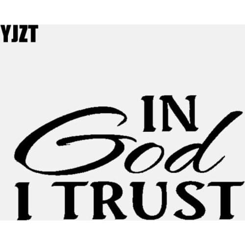 YJZT 12.7CM*7CM IN God I TRUST Christian Car Sticker Truck Window Vinyl Decal Black/Silver C3-1302