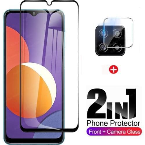 2 in 1 Screen Protective Glass for Samsung Galaxy M12 Tempered Protector Camera Lens Film for Svmsung M 12 M127 Protective Glass