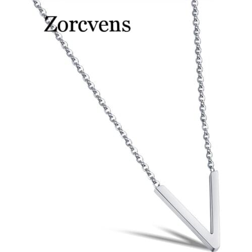 Modyle Simple Creative Design Women Party Jewelry Stainless Steel Pendant Necklace Woman Link Chain