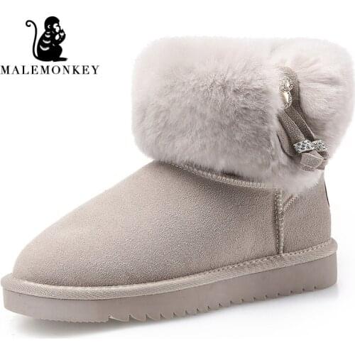 Winter Women Cotton Boots 2021 Fashion Outdoor Warm Snow Boots Short Warm Non-slip Chunky Female Boots Black Clearance