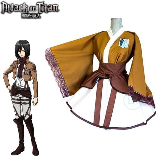 Anime ATTACK ON TITAN Women Lolita Dress Kimono Cosplay Costume Cutome-Made Free Shipping New