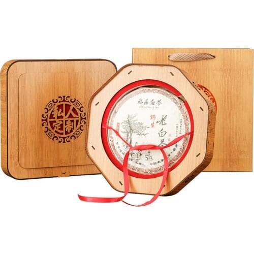 Star Packaging High Glossy Custom Wooden Nature Grain White PU Ring Pendant Necklace Jewelry Wood Box