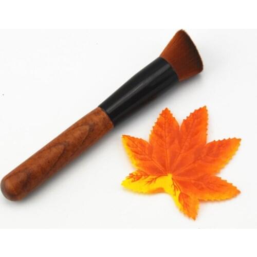 1pc Brown Color Nylon Hair Wood Handle Make Up Brush Soft Slanting Head Blusher Foundtion Power Brush Cosmetic Beauty Tool